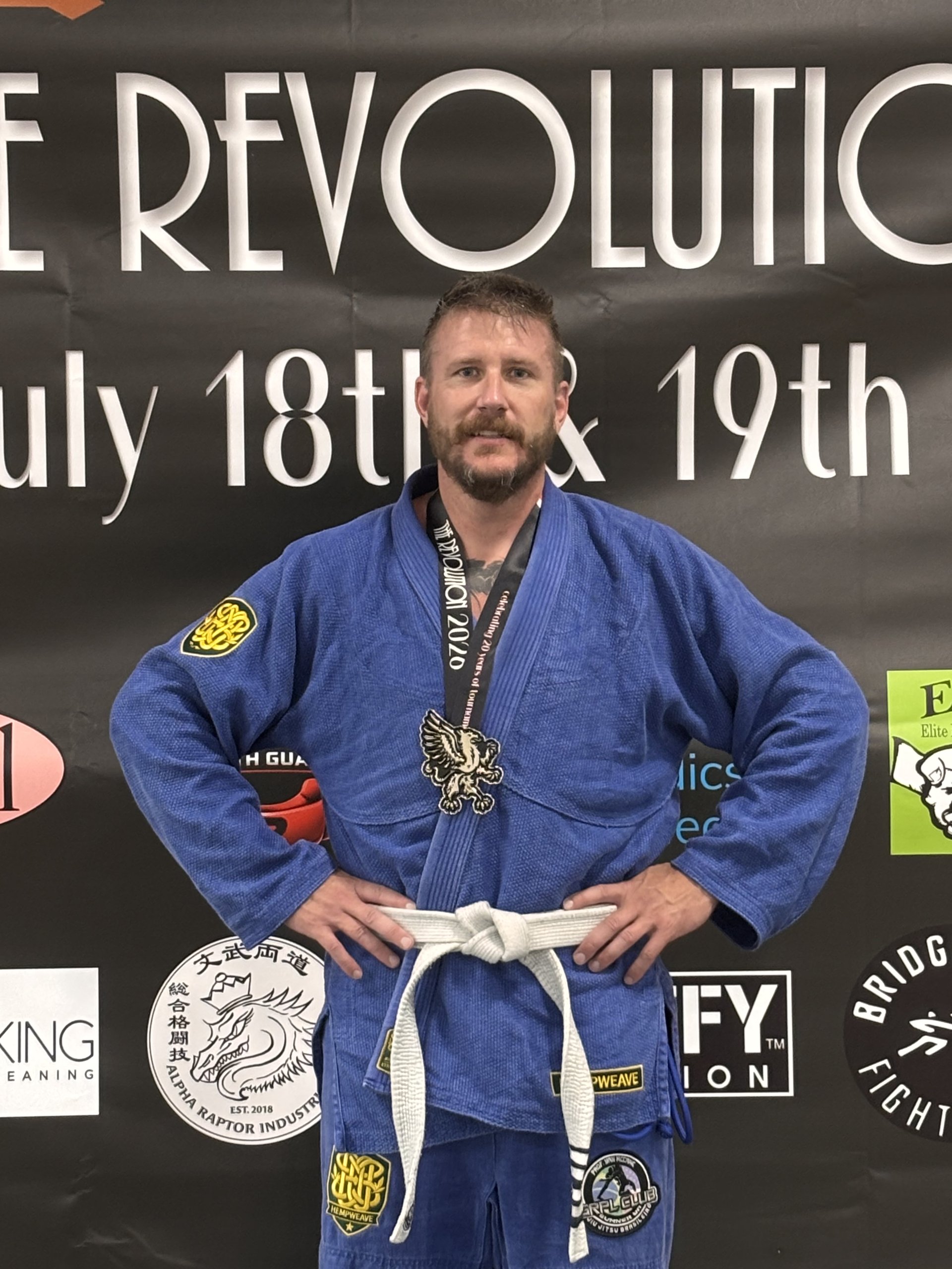 HempWeave athlete with medal at The Revolution 58
