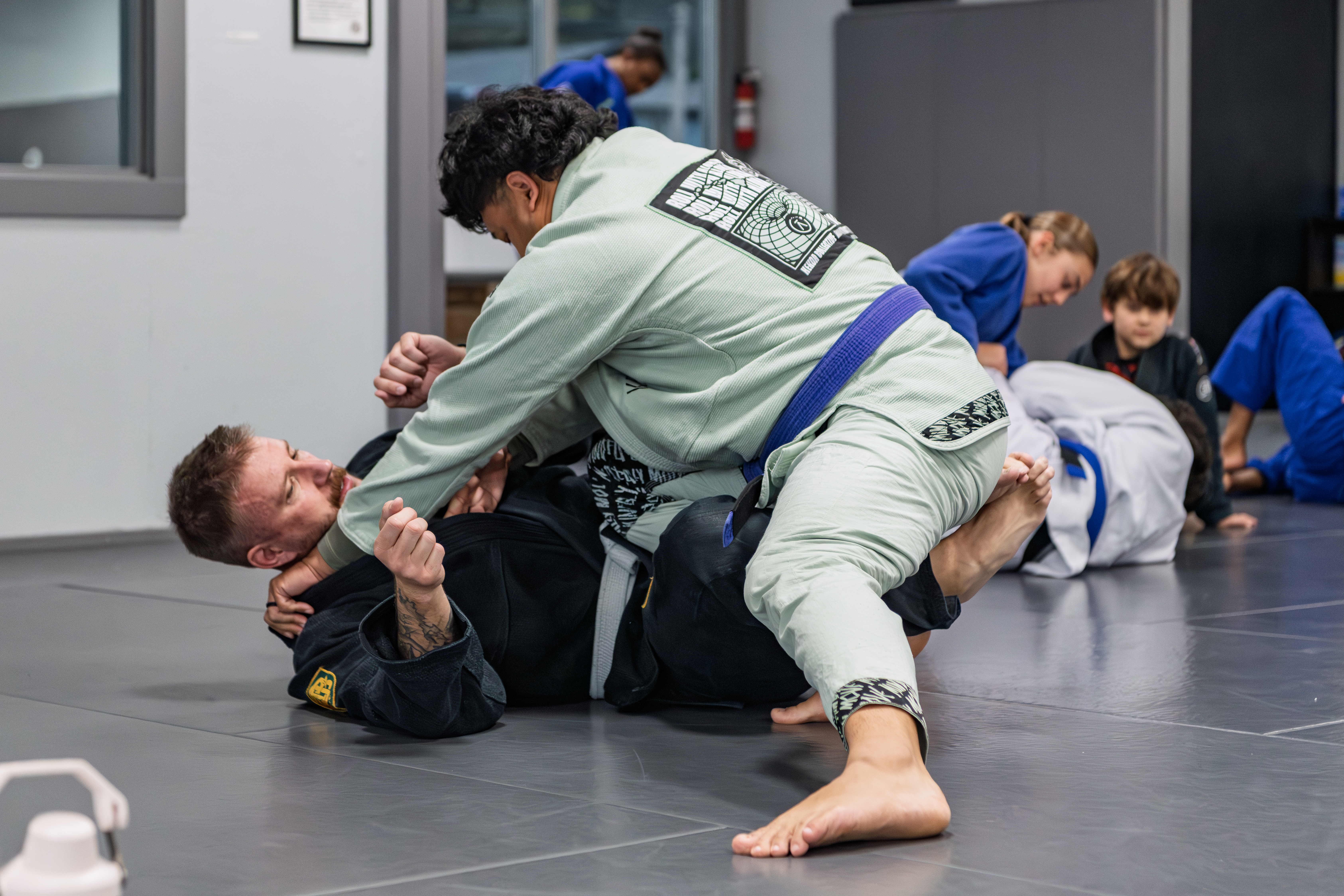 Rolling on the mat in HempWeave gi